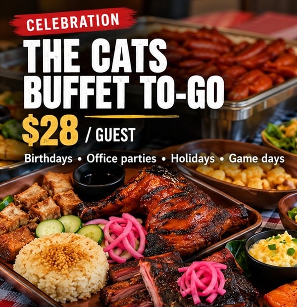 BBQ Buffet To-Go for parties and offices from The Cats Los Gatos