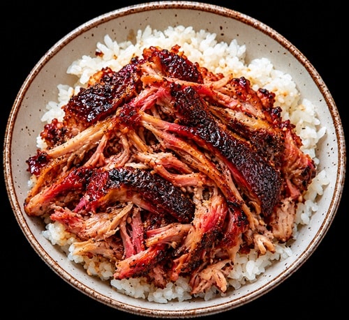 Pulled Pork Adobo rice bowl